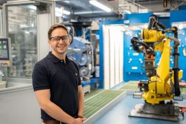 Man with yellow machinery