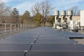 Solar panels on the roof of the Malvern Innovation Center